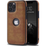 iPhone 12 Pro Case - Leather Case For iPhone 12 Pro - Logo View, Actual Stich Effect - High Quality Leather iPhone 12 Pro Case