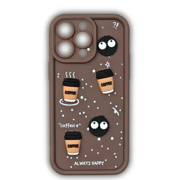 iPhone 15 Pro Max Coffee Case - 3D Coffee Silicon Case
